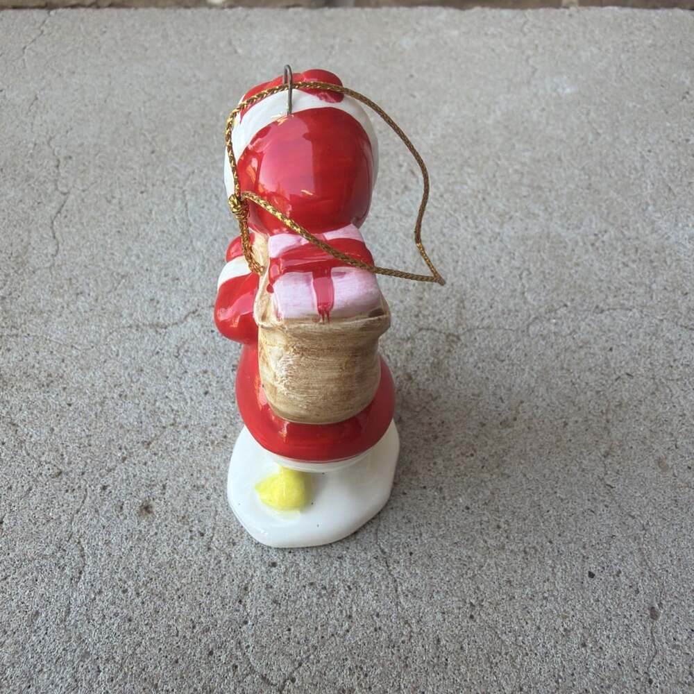 Vintage 1980's DISNEY Porcelain CHRISTMAS Ornament DONALD DUCK Santa Claus Japan - Picture 3 of 5